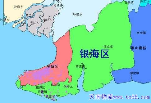 东莞到北海市物流舆图